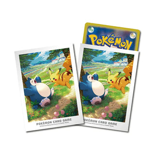 Pokémon card sleeves "The Kanto Adventure: Pikachu & Snorlax"